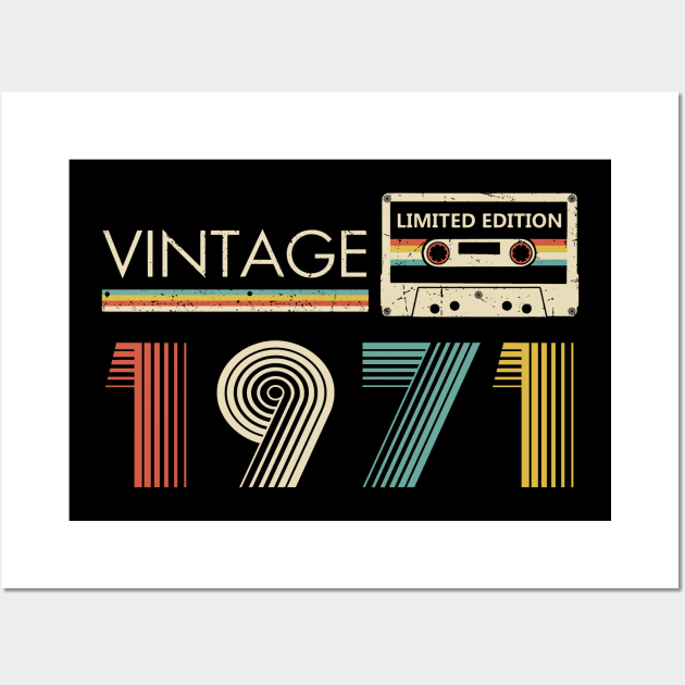 52nd Birthday Vintage 1971 Limited Edition Cassette Tape Wall Art by Ripke Jesus